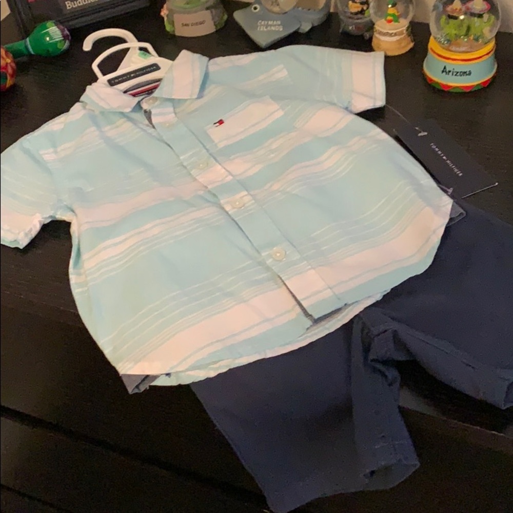 Tommy Hilfiger button up & shorts set